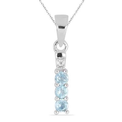 BUY 925 SILVER NATURAL SKY BLUE TOPAZ GEMSTONE  PENDANT